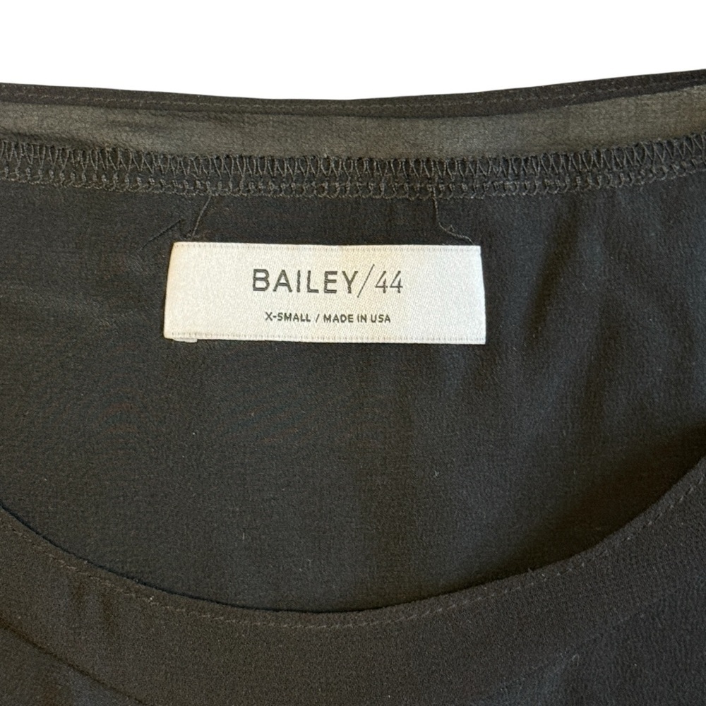 Anthropology Bailey 44 Elegant Black Faux Wrap Sleeveless Silk Top Size XS #1687 - Picture 5 of 6